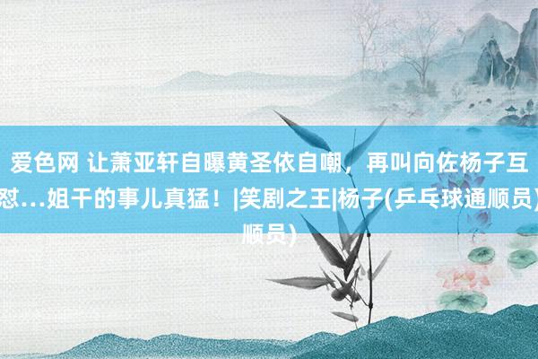 爱色网 让萧亚轩自曝黄圣依自嘲，再叫向佐杨子互怼…姐干的事儿真猛！|笑剧之王|杨子(乒乓球通顺员)