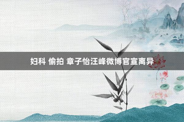 妇科 偷拍 章子怡汪峰微博官宣离异