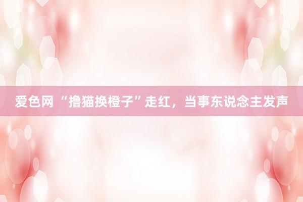 爱色网 “撸猫换橙子”走红，当事东说念主发声