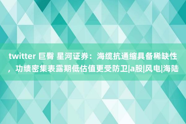 twitter 巨臀 星河证券：海缆抗通缩具备稀缺性，功绩密集表露期低估值更受防卫|a股|风电|海陆