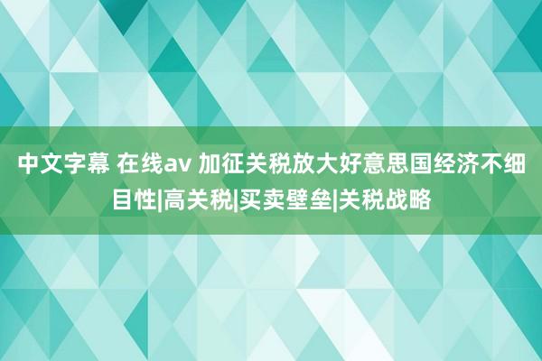 中文字幕 在线av 加征关税放大好意思国经济不细目性|高关税|买卖壁垒|关税战略