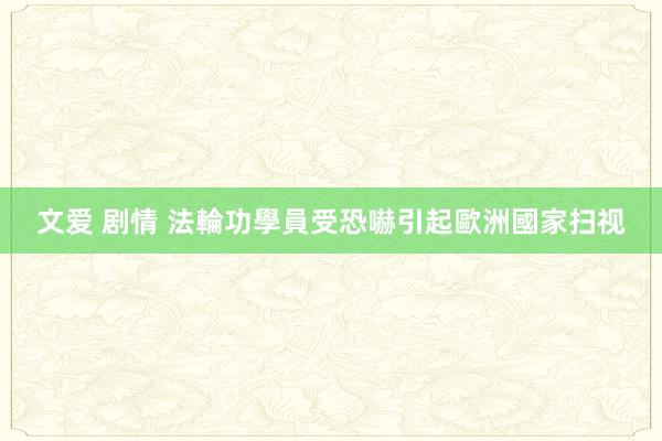 文爱 剧情 法輪功學員受恐嚇　引起歐洲國家扫视