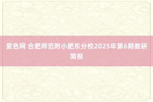 爱色网 合肥师范附小肥东分校2025年第6期教研简报