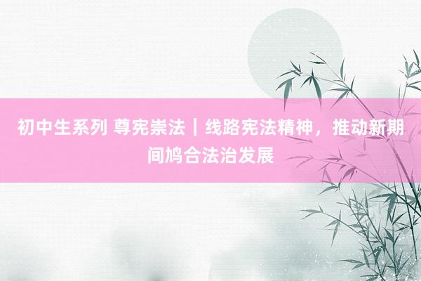 初中生系列 尊宪崇法｜线路宪法精神，推动新期间鸠合法治发展