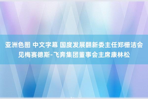 亚洲色图 中文字幕 国度发展翻新委主任郑栅洁会见梅赛德斯-飞奔集团董事会主席康林松