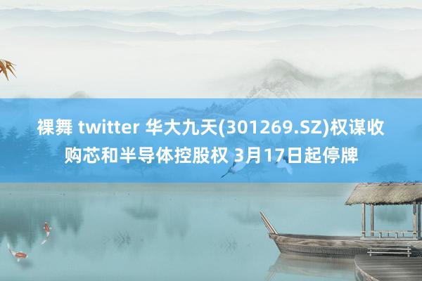 裸舞 twitter 华大九天(301269.SZ)权谋收购芯和半导体控股权 3月17日起停牌