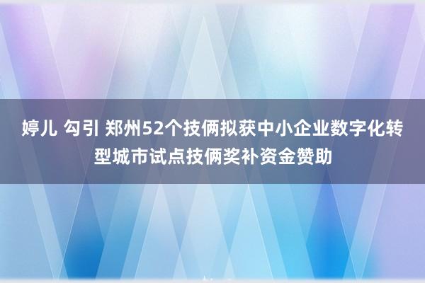 婷儿 勾引 郑州52个技俩拟获中小企业数字化转型城市试点技俩奖补资金赞助